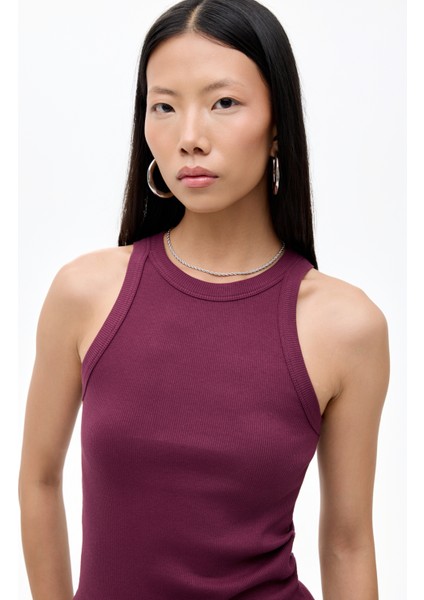 Halter Yaka Basic Fitilli Atlet Mürdüm fırsatları