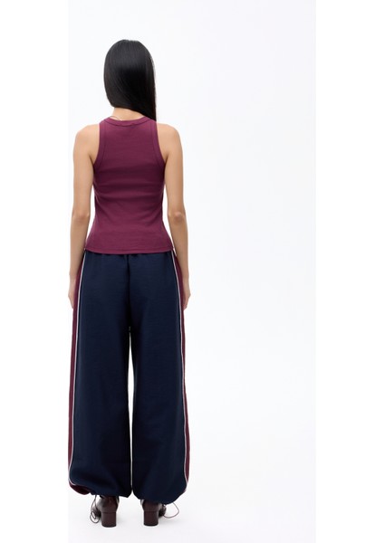 Halter Yaka Basic Fitilli Atlet Mürdüm