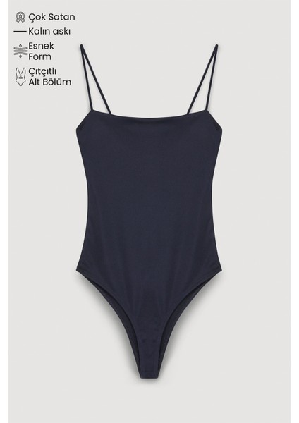 Askılı Bodysuit Lacivert fırsatları
