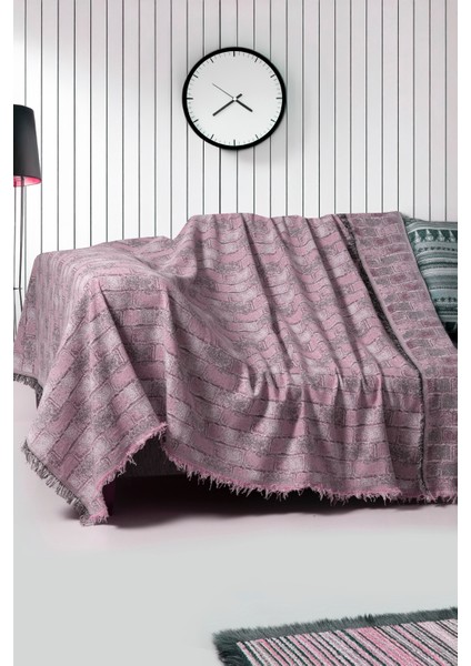 Pamuklu Dokulu Koltuk Şalı 170X220 cm – Saçaklı Tv Battaniyesi & Dekoratif Koltuk Örtüsü