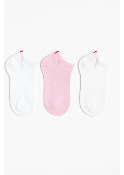 Run 3 lü Çocuk Basic Patik Çorap Beyaz/Beyaz/Pembe indirimleri