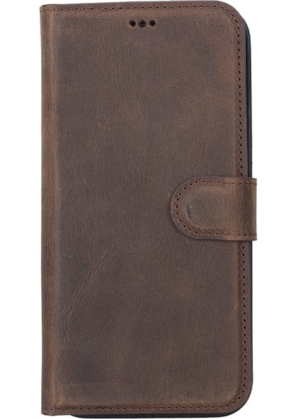 Apple iPhone 13 Pro Max Uyumlu Deri Cüzdanlı Kılıf G6 Kahverengi modelleri