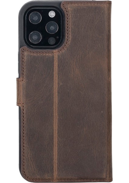 Apple iPhone 13 Pro Max Uyumlu Deri Cüzdanlı Kılıf G6 Kahverengi fırsatları