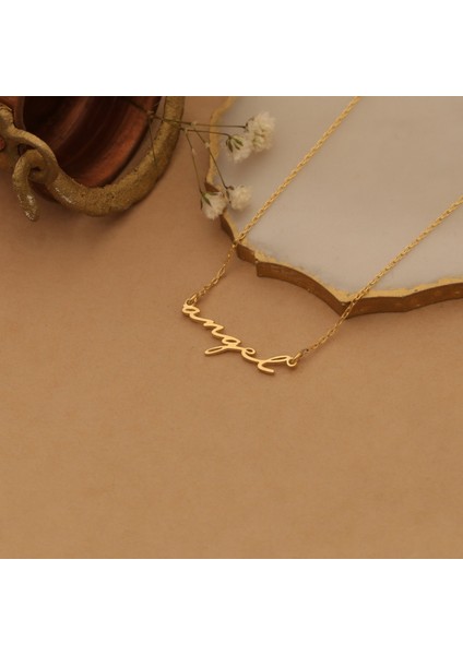 14 Ayar Mikron Altın Kaplama Kişiye Özel İsim Kolye - CN00265