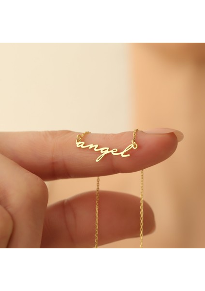 14 Ayar Mikron Altın Kaplama Kişiye Özel İsim Kolye - CN00265