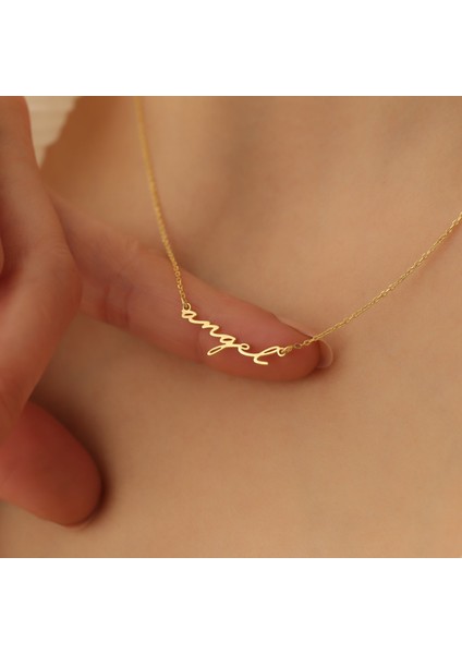 14 Ayar Mikron Altın Kaplama Kişiye Özel İsim Kolye - CN00265