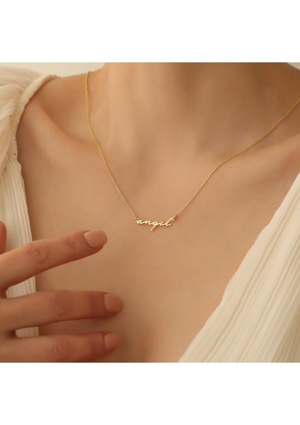 14 Ayar Mikron Altın Kaplama Kişiye Özel İsim Kolye - CN00265