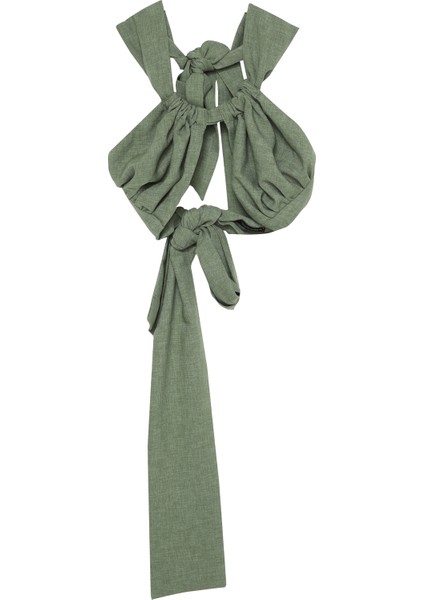 Boyundan Bağlamalı Büzgülü Büstiyer Haki fırsatları