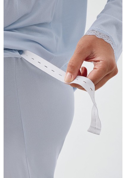 Uzun Kollu Düğmeli Esnek Viskoz Hamile Sabahlık Pijama Takım 18302 indirimleri