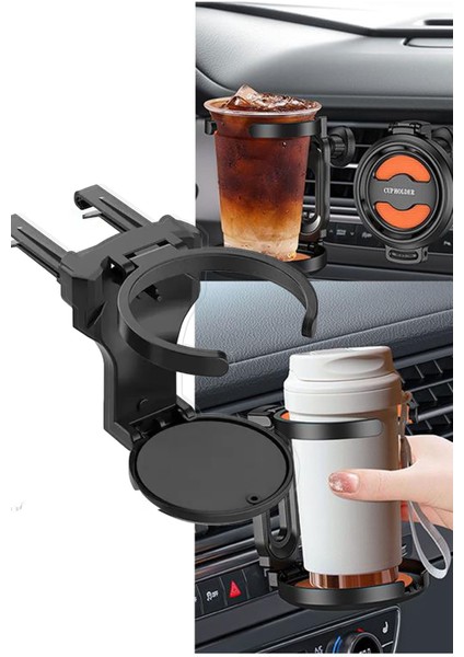 Katlanır Araç Klimaya Takılan Bardak Tutucu Şişe Termos Tutucu Araç Içi Portatif Bardak Standı Cn