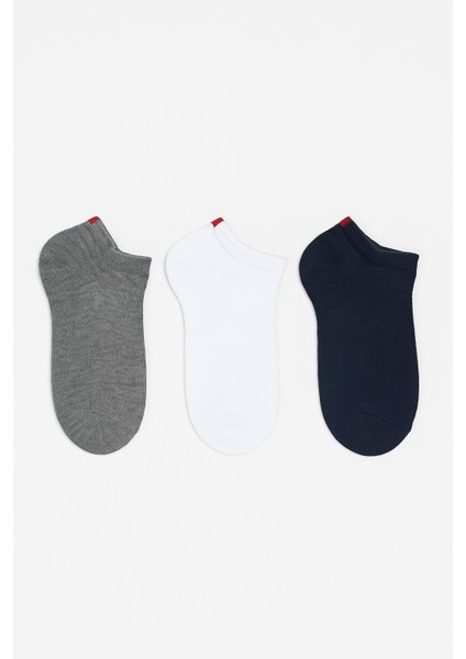 Run 3 lü Çocuk Basic Patik Çorap Beyaz/Lacivert/Gri