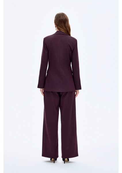 Fermuar Aksesuarlı Blazer Ceket Kahverengi