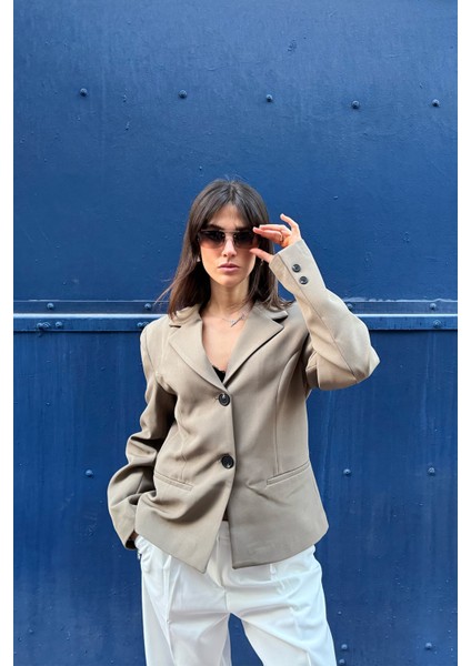 Çift Düğmeli Blazer Ceket Haki fiyatları