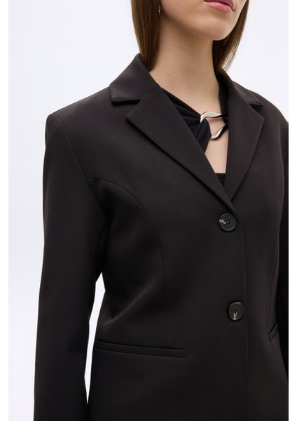 Çift Düğmeli Blazer Ceket Siyah fırsatları