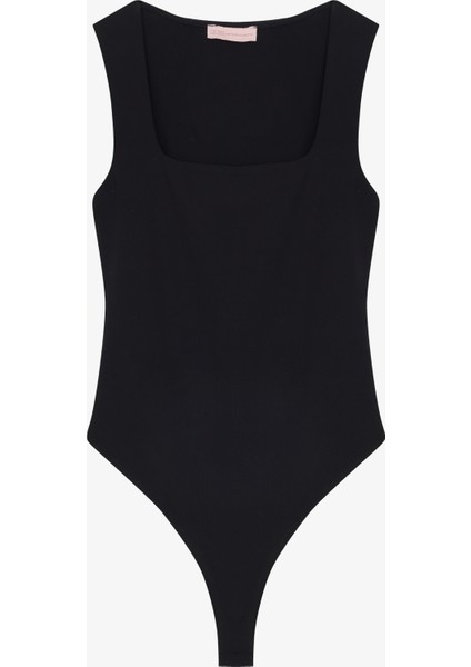Kare Yaka Basic Bodysuit Siyah fiyatları