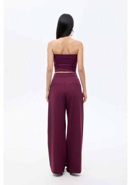 Basic Büstiyer Bluz Bordo