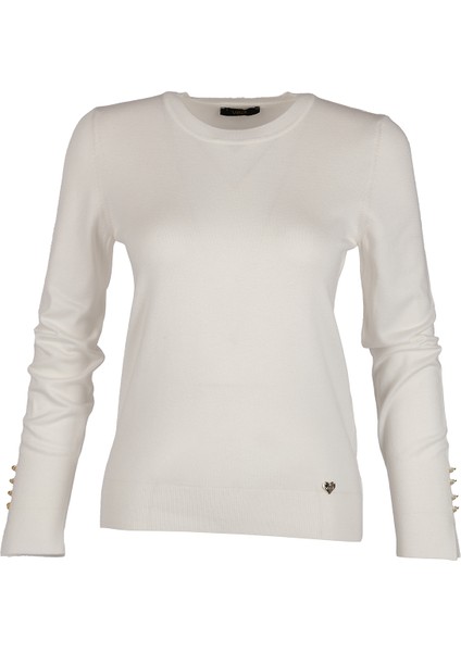 Minimalist Kadın Kazak - Uzun Kol Yuvarlak Yaka Günlük