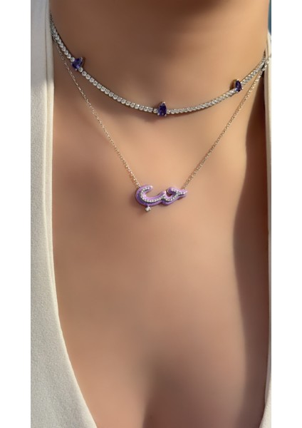 Mor Damla Taşlı Choker Kolye fırsatları