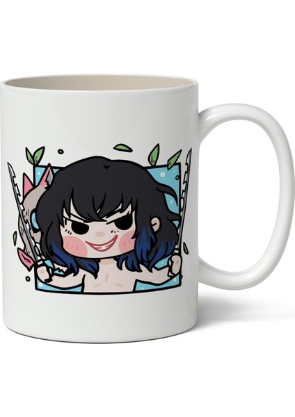 Demon Slayer: Kimetsu No Yaiba Inosuke Hashibira Cute Avatar Anime Beyaz Kupa Bardak