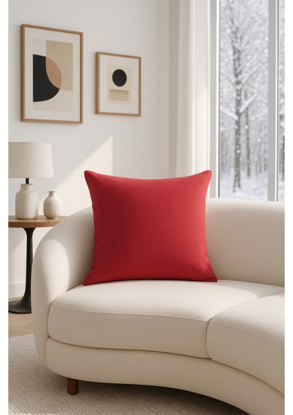 Nadia Kırlent Kılıfı Kırmızı V1 50X50