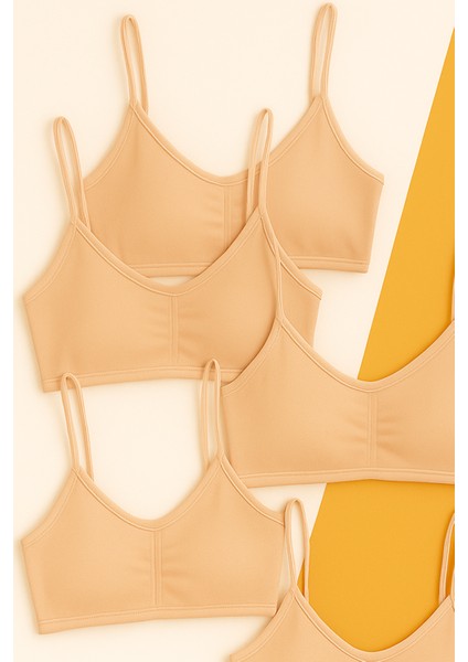 Kız Çocuk 5 Li Paket Büstiyer Ince Askılı Nude modelleri