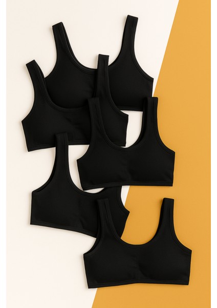 Kız Çocuk 5 Li Paket Büstiyer Kalın Askılı Siyah fiyatları