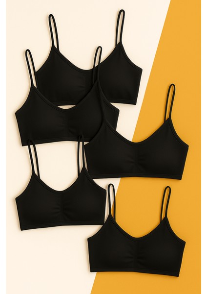 Kız Çocuk 5 Li Paket Büstiyer Ince Askılı Siyah fırsatları