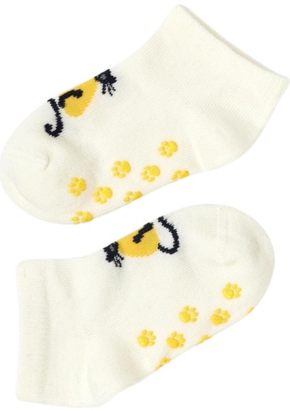 Bebek Kedi Desenli 2'li Step Çorap Ekru-Mavi fırsatları