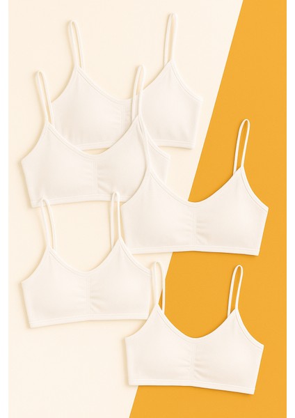 Kız Çocuk 5 Li Paket Büstiyer Ince Askılı Beyaz fiyatları