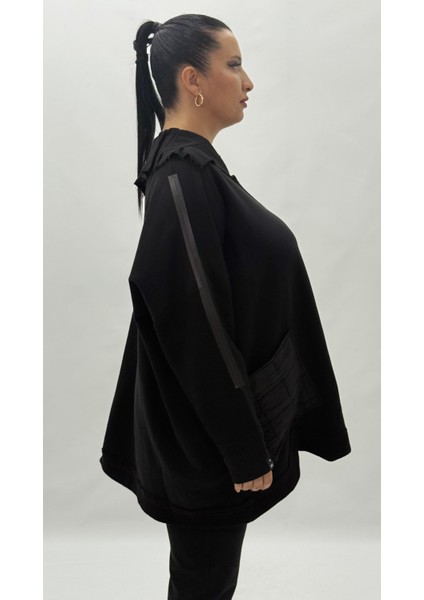 Büyük Beden Pamuklu Asimetrik Cepli Uzun Kol Oversize Kadın Bluz fiyatları