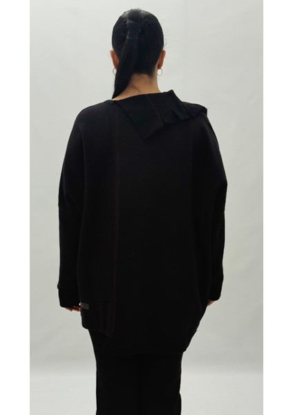 Büyük Beden Pamuklu Asimetrik Cepli Uzun Kol Oversize Kadın Bluz modelleri