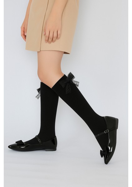 Family Dizaltı Kurdeleli Çocuk Basic Çorap Siyah fırsatları