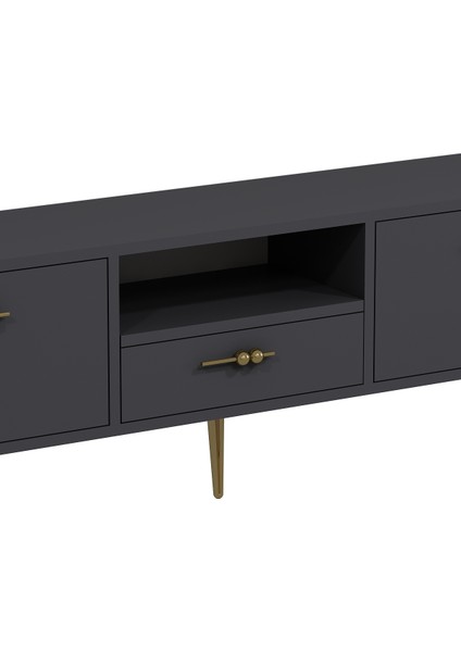 1325DROPCT-32 Tv Sehpası Antrasit-Altın fırsatları