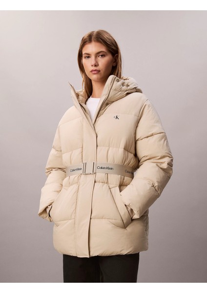 Kemerli Orta Kalınlıkta Şişme Kadın Kahverengi Ceket LV047D507G-NSU