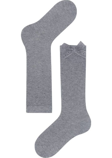 Family Dizaltı Kurdeleli Çocuk Basic Çorap Gri-Melanj fırsatları