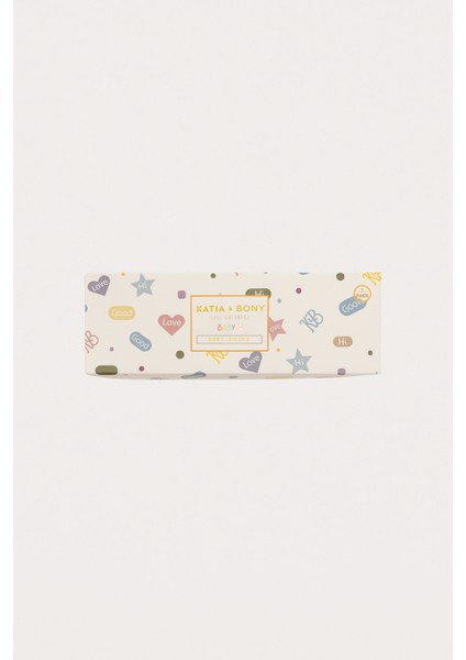 Bebek Şerit Desenli Tabanı Kalp Baskılı 5'li Kutulu Soket Çorap