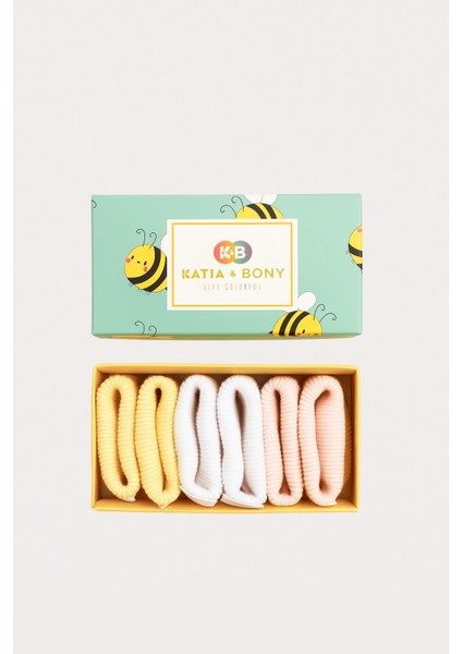 Bebek Papatya Detaylı 3'lü Kutulu Soket Çorap modelleri