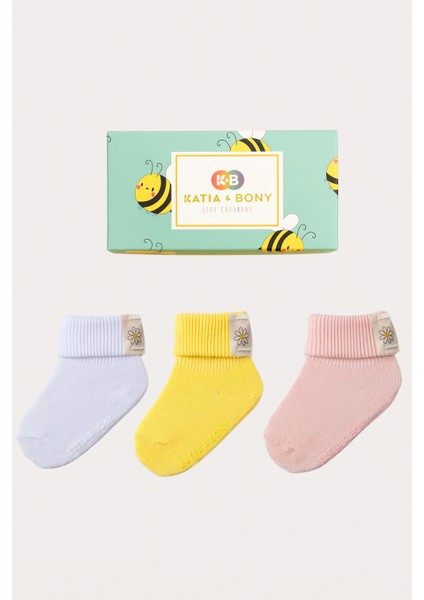 Bebek Papatya Detaylı 3'lü Kutulu Soket Çorap fırsatları