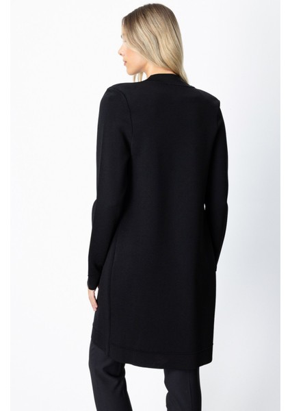 Kadın Zımbalı Uzun Hırka 69917 Siyah fırsatları