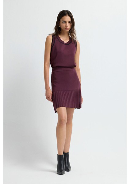 Pilise Detaylı Mini Triko Etek Murdum 12745588000 fiyatları