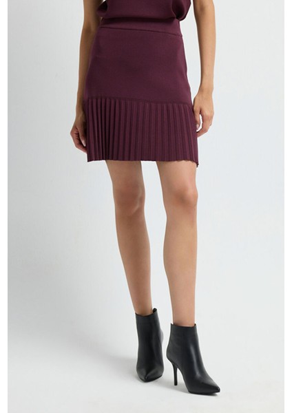 Pilise Detaylı Mini Triko Etek Murdum 12745588000 modelleri