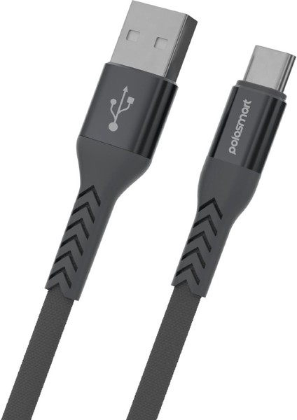 PBS419 Type-C Şarj Kablosu 1.2m 2.4A Hızlı Şarj & Veri Aktarım Ultra Dayanıklı Gri