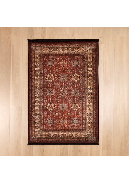 Soft Line Afgan Desenli Halı - Kırmızı - 120X180 cm