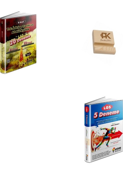 Aydın Lgs 8. Sınıf 20LI Inkılap Deneme ve 5li Tüm Dersler Deneme + Telefon Standı