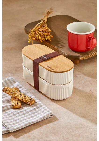 Biz Home 2 Li Bambu Kapaklı Saklama Kabı fiyatları