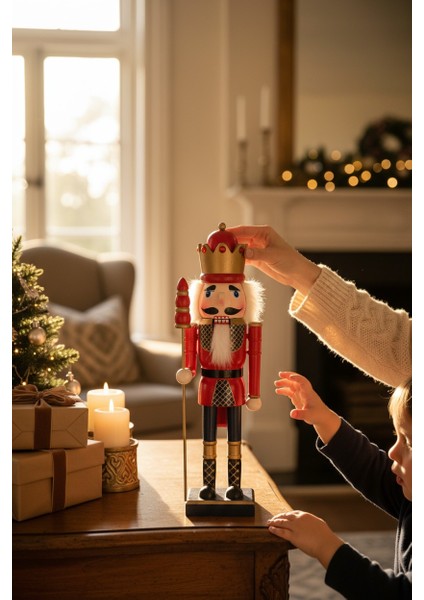 Kırmızı 38CM Nutcracker Ahşap Asker Fındıkkıran, Fındıkkıran Asker Şekilli Kukla Noel Ahşap Dekoru Festival Noel Dekoru Yılbaşı Nodel Süsleri Hediyelik Eşya modelleri