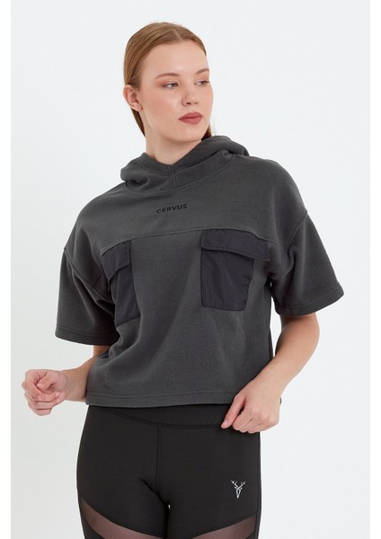 Kapşonlu Sweatshirt Polar Kısa Kollu T-Shirt