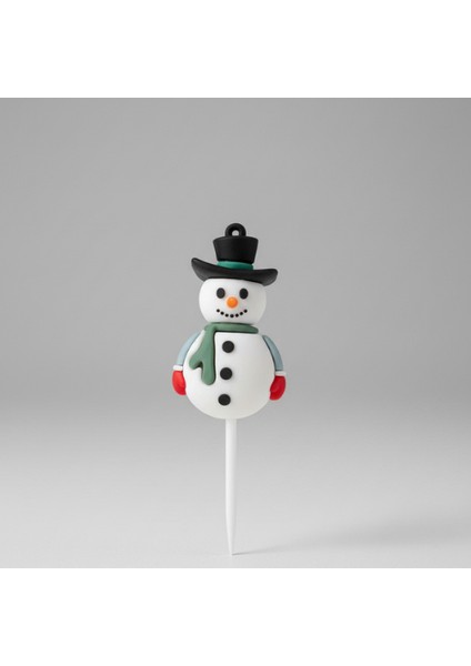 5 Adet Özel Seri Kardan Adam Pasta Süsü Seti - Noel Temalı Kek Lolipop (Cake Pop) Topper Figürü