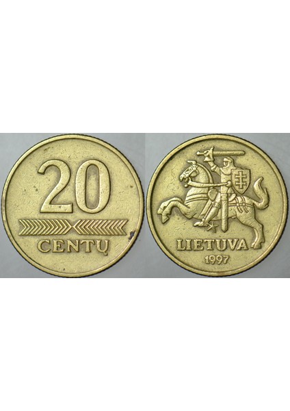 Litvanya 20 Centu 1997 Bu Tipin Basılmaya Başlandığı Ilk Yıl. fiyatları