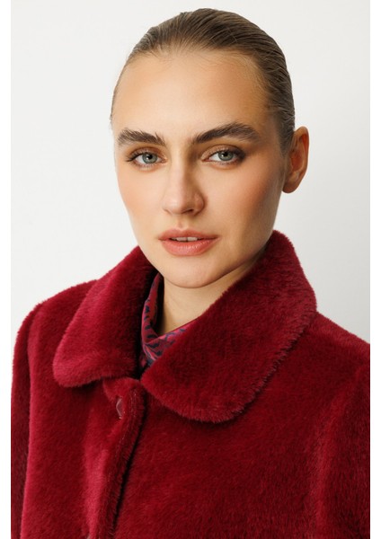 Kadın Torba Cepli Peluş Kaban 6025 Bordo modelleri